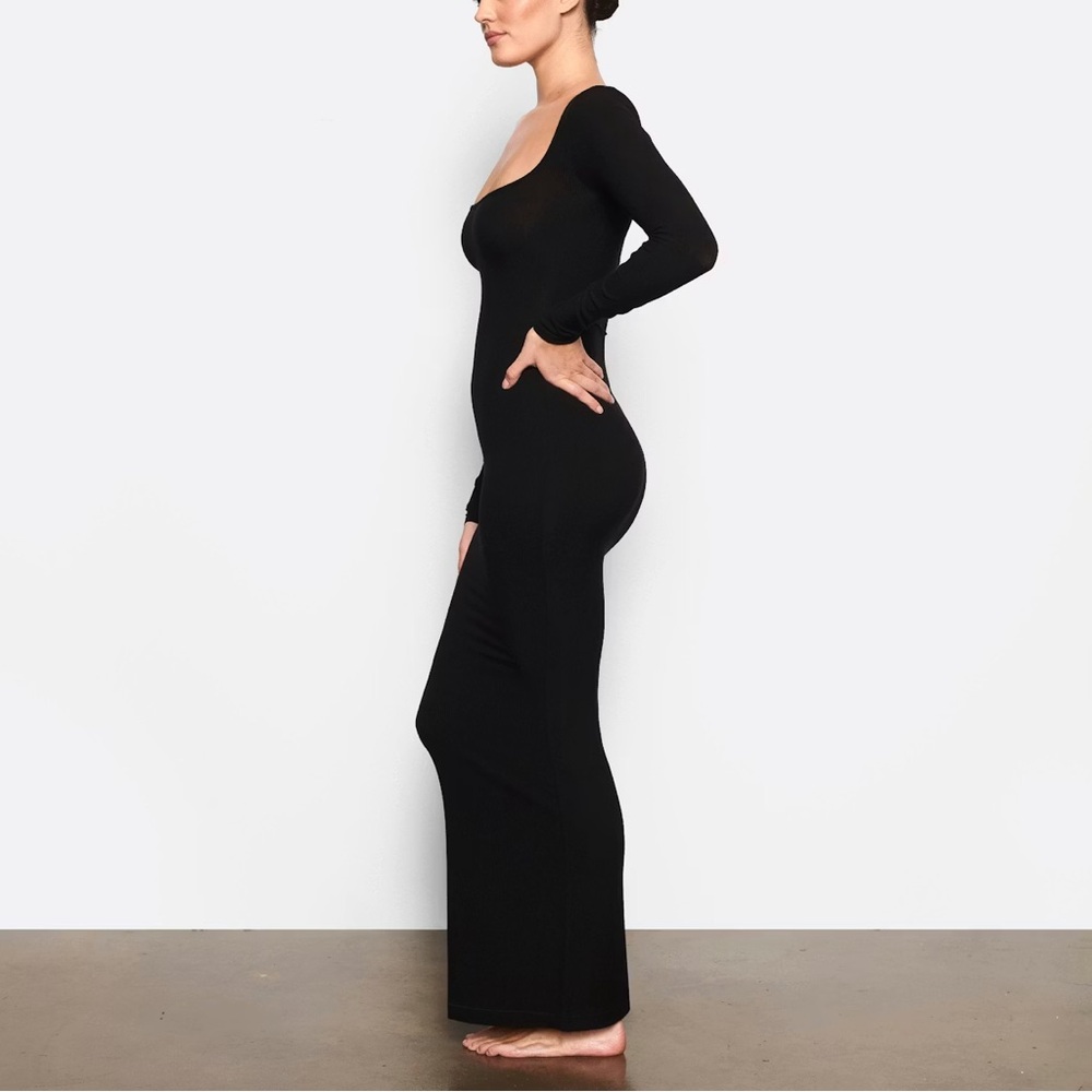 Skims Black Long Sleeve Dress